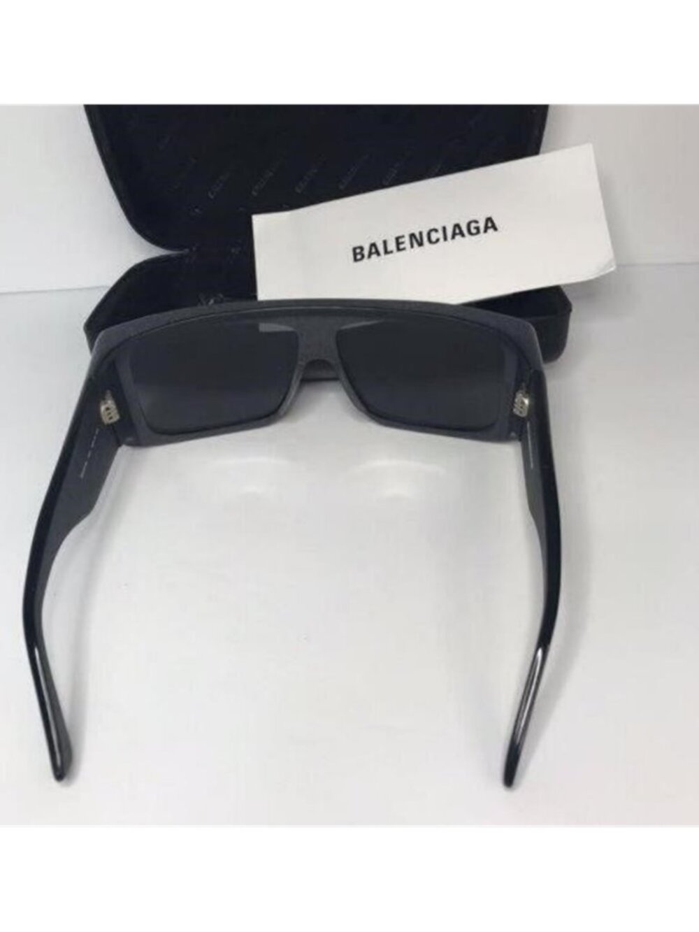 Original Balenciaga Black BB0002S Shield Sunglasses - Picture 6 of 10